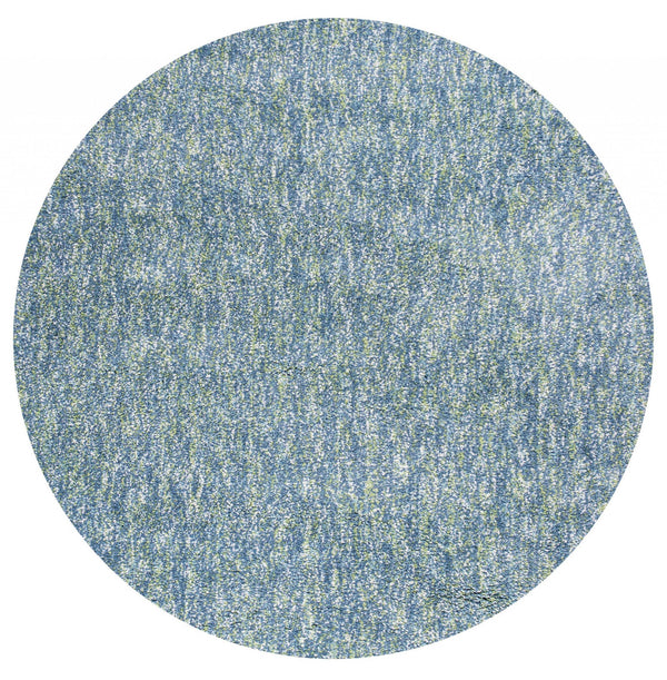 Homeroots 6' Seafoam Heather Round Indoor Shag Rug  Polyester 352626