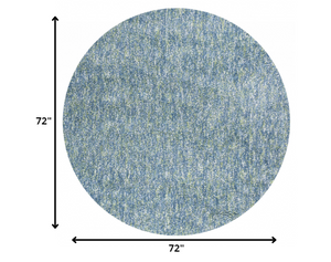 Homeroots 6' Seafoam Heather Round Indoor Shag Rug  Polyester 352626