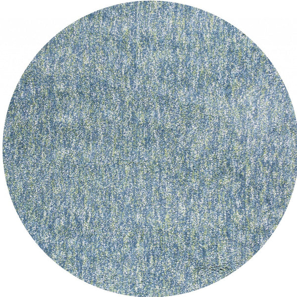 Homeroots 6' Seafoam Heather Round Indoor Shag Rug  Polyester 352626