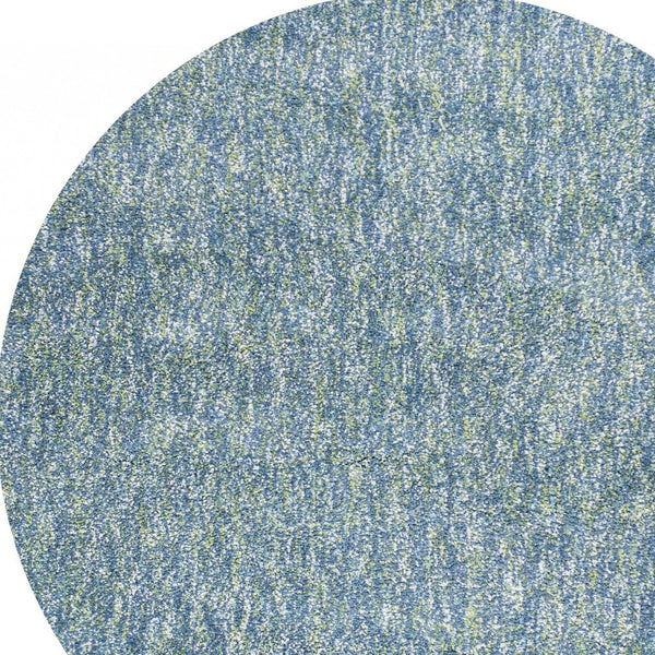 Homeroots 6' Seafoam Heather Round Indoor Shag Rug  Polyester 352626