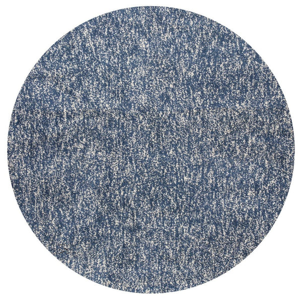 HomeRoots 6' Hand-Woven Indigo and Ivory Abstract Rug – Durable, Stylish, and Perfect for Cozy Living Spaces 6' Round 352627