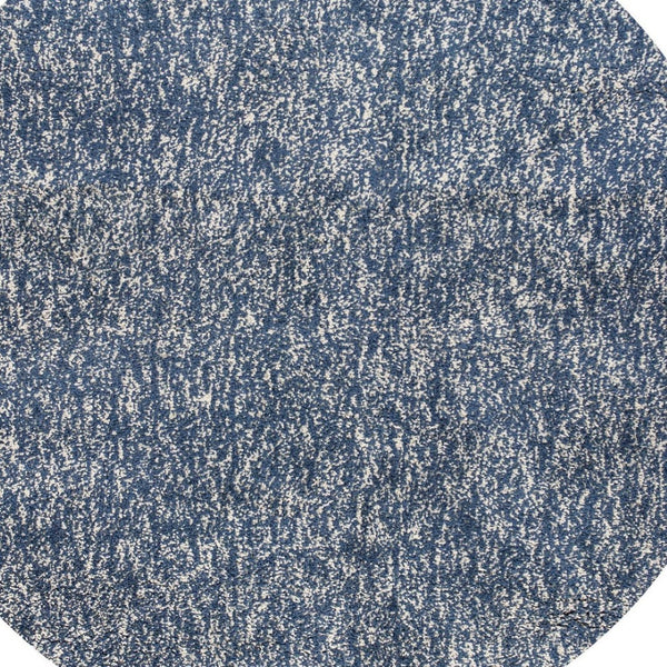 HomeRoots 6' Hand-Woven Indigo and Ivory Abstract Rug – Durable, Stylish, and Perfect for Cozy Living Spaces 6' Round 352627