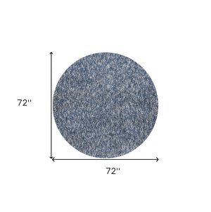 HomeRoots 6' Hand-Woven Indigo and Ivory Abstract Rug – Durable, Stylish, and Perfect for Cozy Living Spaces 6' Round 352627