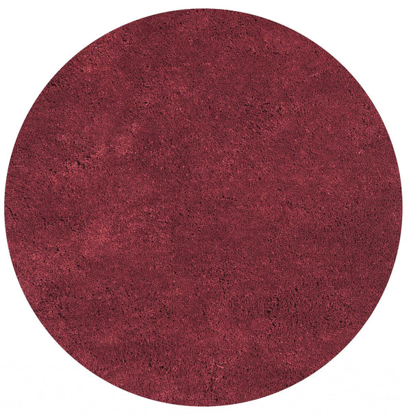 Homeroots 6' Round  Polyester Red Area Rug  Polyester 352631