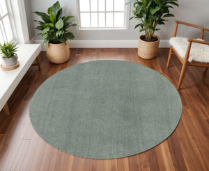 HomeRoots 8' Hand Woven Slate Blue Round Rug - Modern Artisan Crafted Comfort for Living Spaces & Durability 6' Round 352632