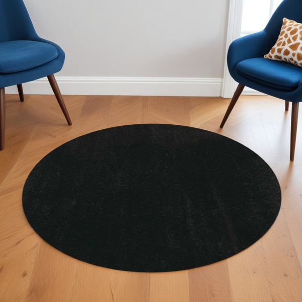 HomeRoots 8' Espresso Hand-Woven Round Rug – Artisan Crafted, Durable Polyester, Cozy Modern Living Space Essential 6' Round 352633