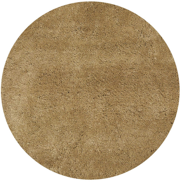 Homeroots 6' Gold Round Indoor Shag Rug  Polyester 352634