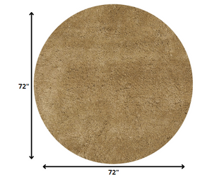 Homeroots 6' Gold Round Indoor Shag Rug  Polyester 352634