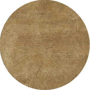 Homeroots 6' Gold Round Indoor Shag Rug  Polyester 352634