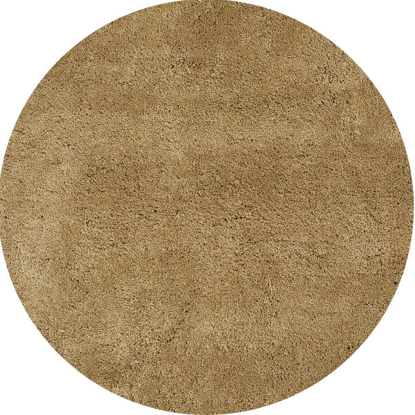 Homeroots 6' Gold Round Indoor Shag Rug  Polyester 352634
