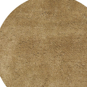 Homeroots 6' Gold Round Indoor Shag Rug  Polyester 352634