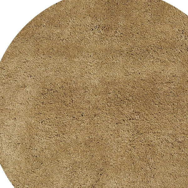 Homeroots 6' Gold Round Indoor Shag Rug  Polyester 352634