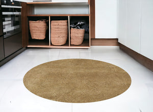 Homeroots 6' Gold Round Indoor Shag Rug  Polyester 352634