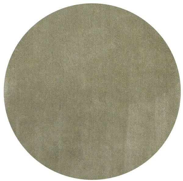HomeRoots 8' Sage Shag Hand Woven Area Rug - Luxurious Plush Pile for Warmth, Style, and Noise Reduction in Homes 6' Round 352635