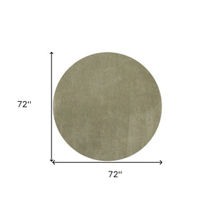 HomeRoots 8' Sage Shag Hand Woven Area Rug - Luxurious Plush Pile for Warmth, Style, and Noise Reduction in Homes 6' Round 352635