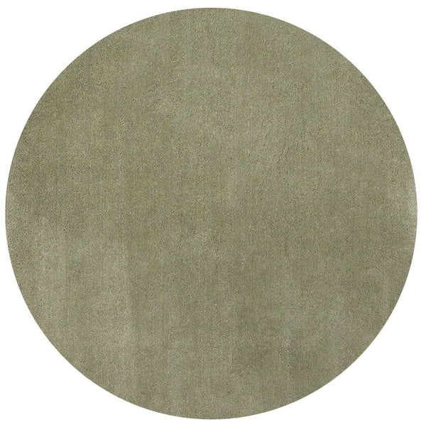 HomeRoots 8' Sage Shag Hand Woven Area Rug - Luxurious Plush Pile for Warmth, Style, and Noise Reduction in Homes 6' Round 352635