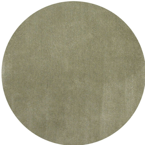 HomeRoots 8' Sage Shag Hand Woven Area Rug - Luxurious Plush Pile for Warmth, Style, and Noise Reduction in Homes 6' Round 352635