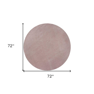 HomeRoots 8' Hand-Woven Pink Round Rug - Artisanal Charm, Soft Polyester, Durable & Stylish for Any Space 6' Round 352638