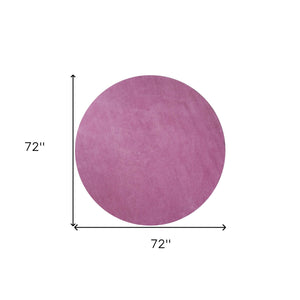 Homeroots 6' Round  Polyester Hot Pink Area Rug  Polyester 352639
