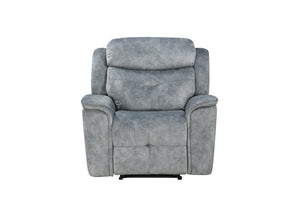 English Elm Mariana Silver Gray Fabric Recliner Chair with Glider, Pocket Coil Seat, Pillow-Top Arms & Cenro Mechanism B2726P250940