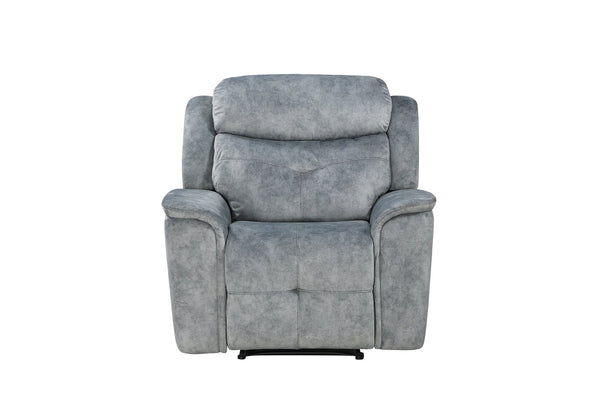 English Elm Mariana Silver Gray Fabric Recliner Chair with Glider, Pocket Coil Seat, Pillow-Top Arms & Cenro Mechanism B2726P250940