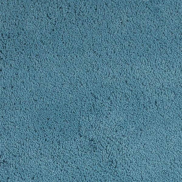 HomeRoots 8' Blue Hand-Woven Round Rug - Artisan Crafted, Durable Polyester, Perfect for Cozy Living Spaces 5' X 7' 352640
