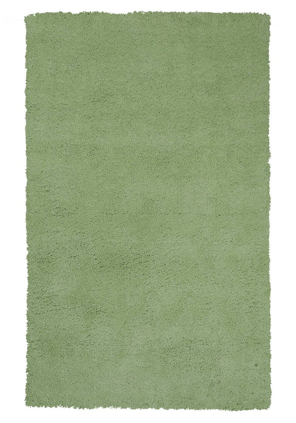 HomeRoots 8' Green Round Hand-Woven Area Rug - Artisan Crafted, Versatile Design for Living Spaces & Dining Rooms 5' X 7' 352641