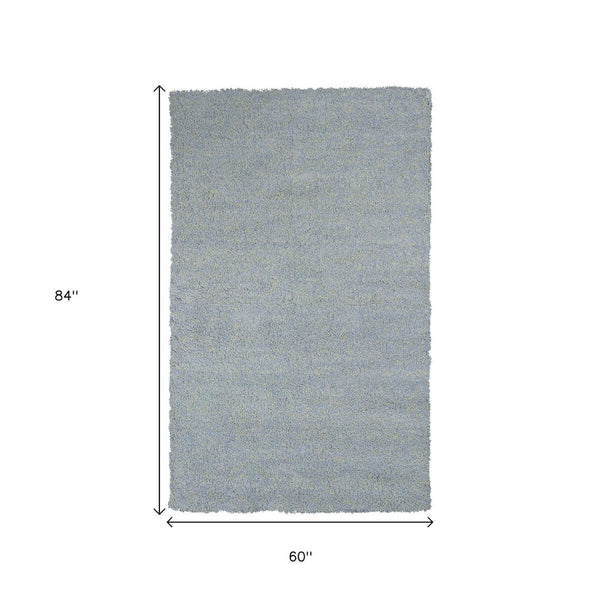 HomeRoots 8' Hand-Woven Blue Round Rug - Durable, Artisanal Design for Contemporary Spaces & Everyday Use 5' X 7' 352644