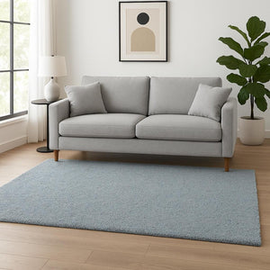 HomeRoots 8' Hand-Woven Blue Round Rug - Durable, Artisanal Design for Contemporary Spaces & Everyday Use 5' X 7' 352644