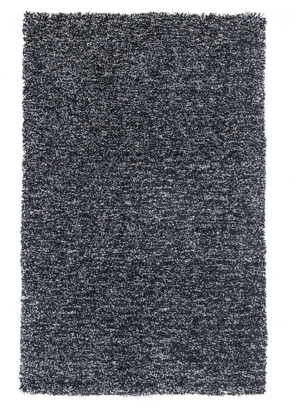 HomeRoots 8' Hand-Woven Black and White Round Rug - Artisan Crafted, Durable, Contemporary Style for Your Home 5' X 7' 352645