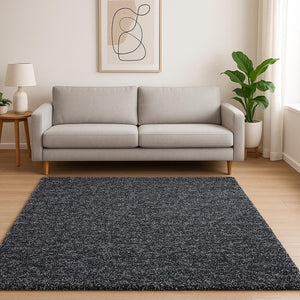 HomeRoots 8' Hand-Woven Black and White Round Rug - Artisan Crafted, Durable, Contemporary Style for Your Home 5' X 7' 352645