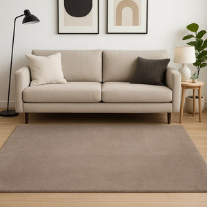 HomeRoots 8' Hand-Woven Beige Round Rug - Elegant, Durable Design for Modern and Classic Interiors, 96-Inch Diameter 5' X 7' 352653