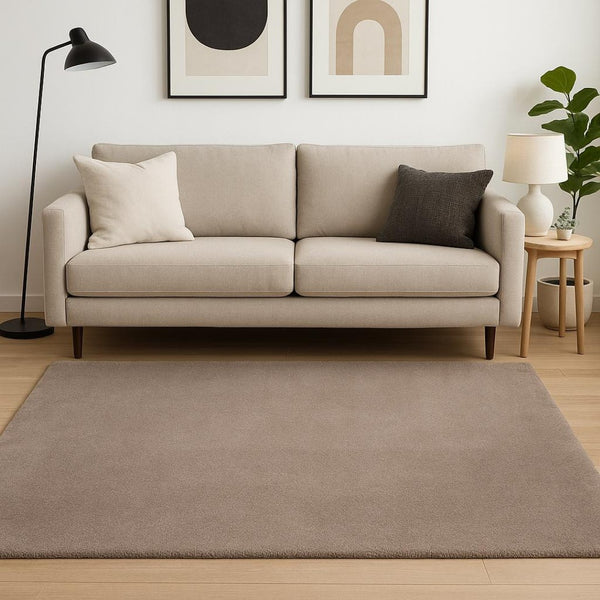 HomeRoots 8' Hand-Woven Beige Round Rug - Elegant, Durable Design for Modern and Classic Interiors, 96-Inch Diameter 5' X 7' 352653