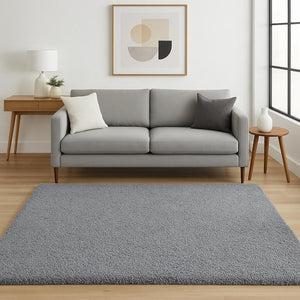 HomeRoots 8' Hand-Woven Gray Round Rug – Artisanal Elegance, Durable Design for Modern Living Spaces and Decor 5' X 7' 352654