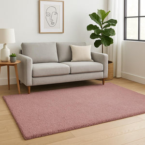 HomeRoots 8' Hand-Woven Pink Round Rug - Artisanal Charm, Soft Polyester, Durable & Stylish for Any Space 5' X 7' 352662
