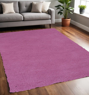 HomeRoots 8' Hot Pink Hand-Woven Round Rug - Vibrant Artisan-Made Design for Stylish Warmth and Comfort 5' X 7' 352663