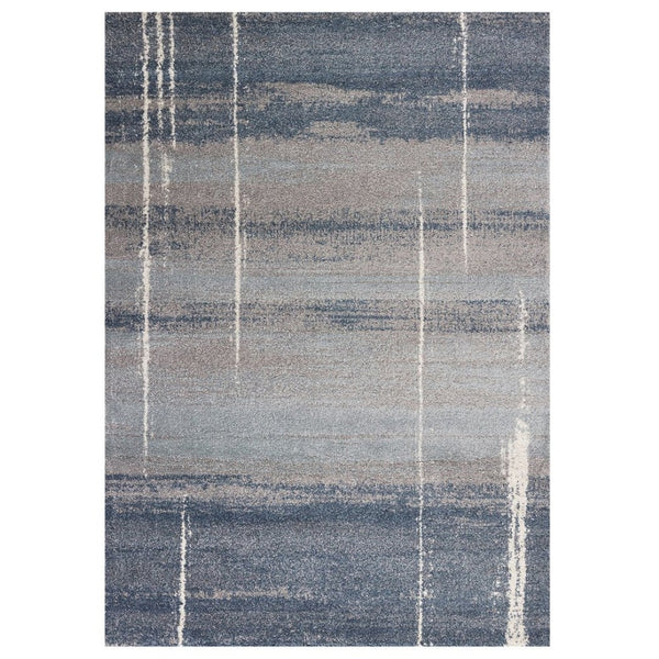 HomeRoots 5' Modern Blue and Gray Abstract Area Rug - Stylish, Stain-Resistant, Durable Design for Any Room 5' X 8' 352693