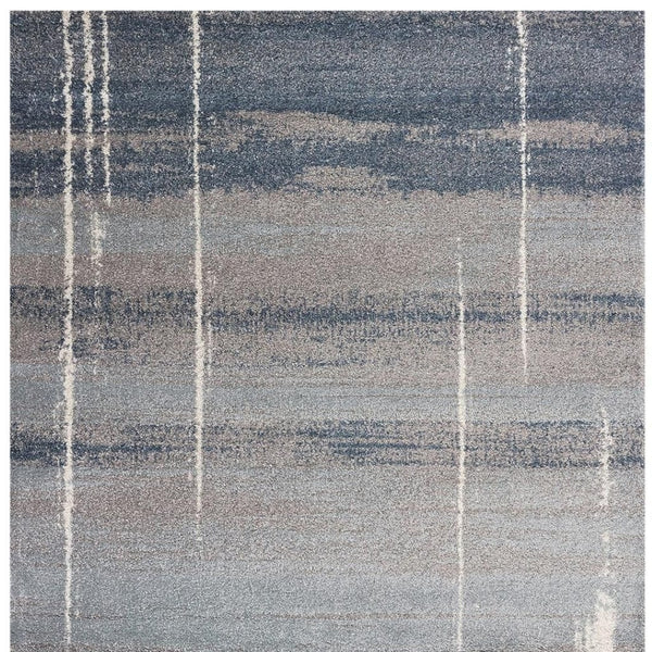 HomeRoots 5' Modern Blue and Gray Abstract Area Rug - Stylish, Stain-Resistant, Durable Design for Any Room 5' X 8' 352693