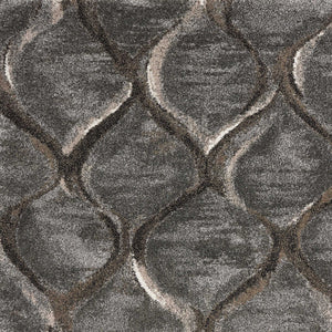 Homeroots 5' X 8' Charcoal Grey Machine Woven Ogee Indoor Area Rug  Polypropylene 352697