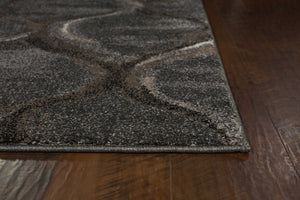 Homeroots 5' X 8' Charcoal Grey Machine Woven Ogee Indoor Area Rug  Polypropylene 352697