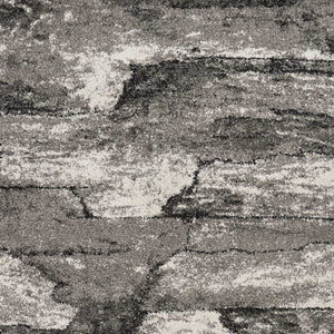 HomeRoots 5' Gray Abstract Area Rug - Modern Design, Stain-Resistant, Easy-Care, Ideal for Any Room Decor 5' X 8' 352698