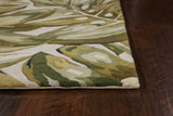 Homeroots 3' X 5' Green And Ivory Wool Tropical Botanical Hand Tufted Area Rug  Wool 352708