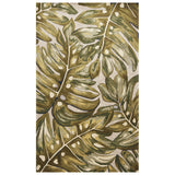 Homeroots 3' X 5' Green And Ivory Wool Tropical Botanical Hand Tufted Area Rug  Wool 352708