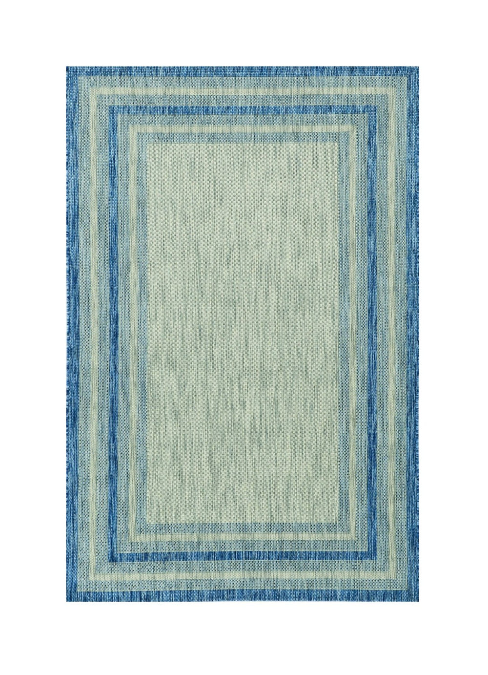 HomeRoots 8' Coastal Style Blue and Gray Striped Area Rug for Indoor and Outdoor Spaces, Easy to Clean 8' x 11' 352728