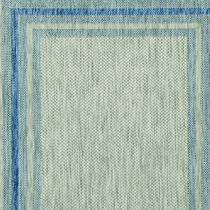 HomeRoots 8' Coastal Style Blue and Gray Striped Area Rug for Indoor and Outdoor Spaces, Easy to Clean 8' x 11' 352728