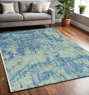 HomeRoots 8' Gray Abstract Round Rug – Contemporary Durable Design for Living Rooms, Bedrooms, and Dining Areas 8" x 11" 352729