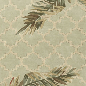 HomeRoots 5' Hand-Tufted Wool Area Rug in Sage Taupe & Green Botanical Design for Elegant Living Spaces 4' X 6' 352741