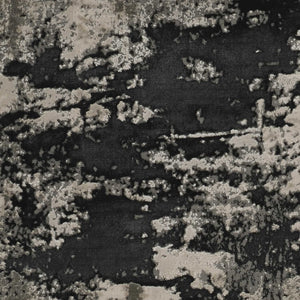 HomeRoots 5' Silver and Charcoal Abstract Area Rug - Modern Design, Soft Polyester, Stain Resistant, Durable 5" x 8" 352747