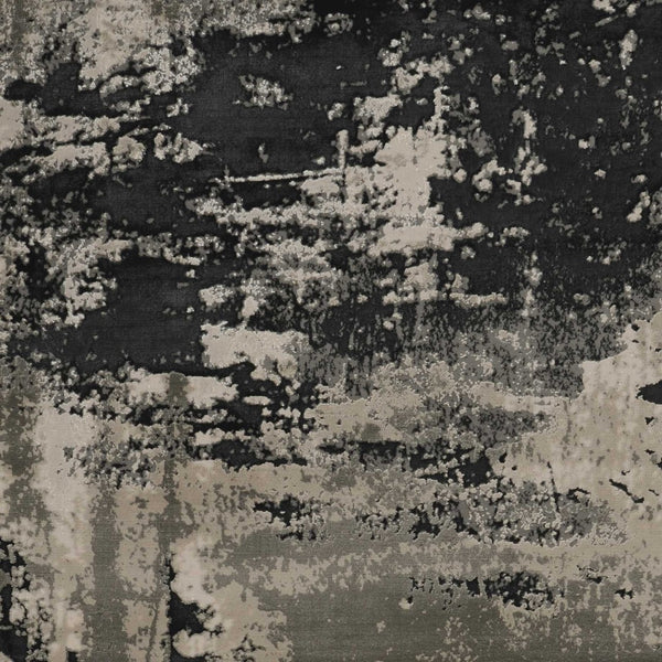 HomeRoots 5' Silver and Charcoal Abstract Area Rug - Modern Design, Soft Polyester, Stain Resistant, Durable 5" x 8" 352747
