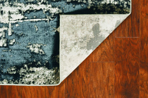 HomeRoots 5' Silver and Charcoal Abstract Area Rug - Modern Design, Soft Polyester, Stain Resistant, Durable 5" x 8" 352747